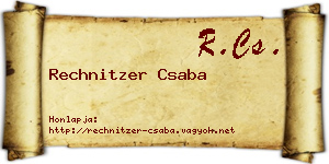 Rechnitzer Csaba névjegykártya